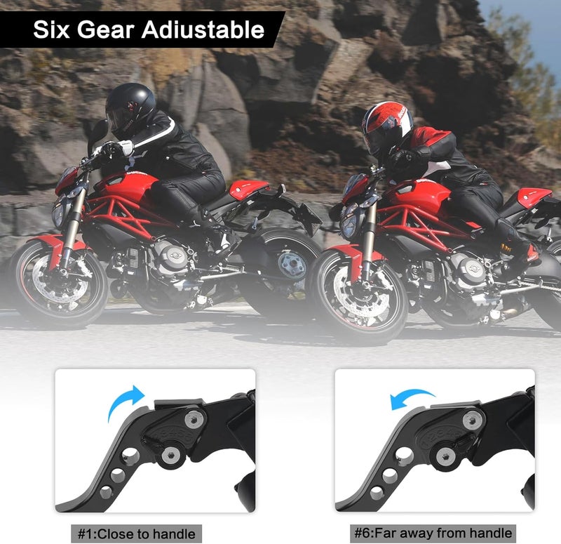 RIDLOG Universal CNC Motorcycle 7/8" 22mm Handlebar Brake Master Cylinder Clutch Lever, Dirt Bike Mini Bike Brake Lever, Brake and Clutch Lever Set Fit for Honda Kawasaki Suzuki Yamaha (Black) - Image 2